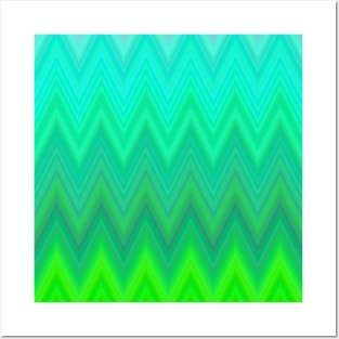 Cool Pattern Neck Gator Green Zig Zag Pattern Posters and Art